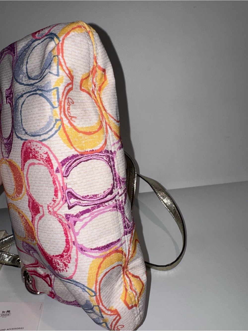 Y2K Coach Poppy Daisy Dream C Scribble Print Hippie Shoulder Bag 19030 HTF NWT - Picture 7 of 13